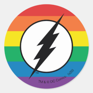De Flash Rainbow-Logo Ronde Sticker
