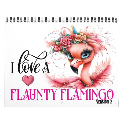 De Flaunty Flamingo Versie 2 Kalender (Hoes)