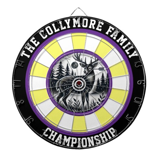 De Fléchettes Cerf taché dans le cercle cible (Devant)