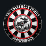 De Fléchettes Oie forestière avec superposition cible<br><div class="desc">Ce design circulaire saisissant présente un orignal avec des bois dans une forêt,  accentué d'une cible</div>