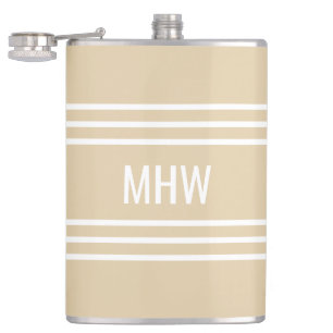 De fles van het de douanemonogram van de Strepen Heupfles
