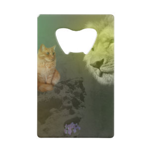 De flesopening voor leder en kat roestvrij staal kredietkaart flessenopener