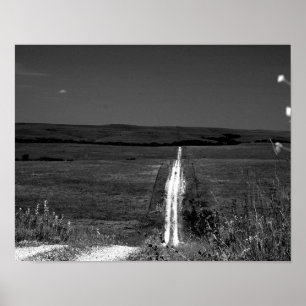 De Flint Hills of Kansas in B/W Poster