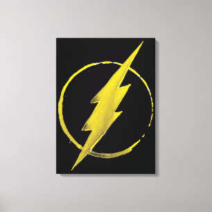 De flits Geel borstEmbleem Canvas Afdruk