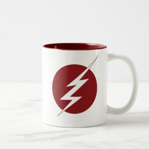De flits Lightning Bolt Logo Tweekleurige Koffiemok