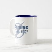 De flits | "Lightning Gave Me Abs?" Tweekleurige Koffiemok (Voorkant links)