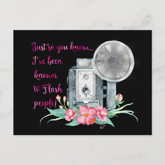 De Flits van de Camera van de fotograaf Briefkaart (Voorkant)