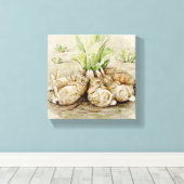 De Flopsy Bunnies Aslapen (door Beatrix Potter) Canvas Afdruk (Insitu (Houten vloer))
