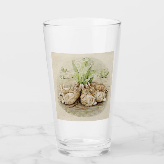 De Flopsy Bunnies Aslapen (door Beatrix Potter) Glas (Voorkant)