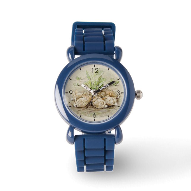 De Flopsy Bunnies Aslapen (door Beatrix Potter) Horloge (Voorkant)