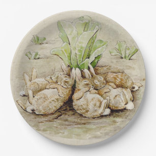 De Flopsy Bunnies Aslapen (door Beatrix Potter) Papieren Bordje