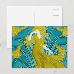 De Flora Art Nouveau van Walter Crane Briefkaart