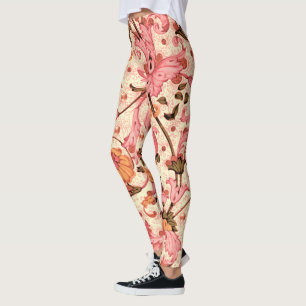 DE FLORENTIJNSE ROZE BLOEMENWERVELINGEN VAN DE LEGGINGS