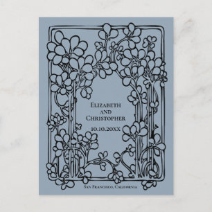 De Flower Bookplate bruiloft bewaart de datum Briefkaart
