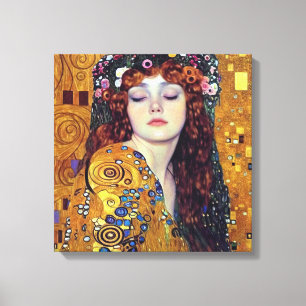 De flower Veil Girl Stretched Canvas Afdruk