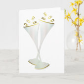 De Fluiten van Champagne in Zwart-wit Kaart (Gele Bloem)