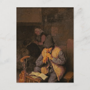 De Flute Player, 17e eeuw Briefkaart