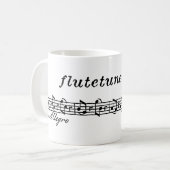 De flutetunes.com-Logo Koffiemok (Voorkant links)