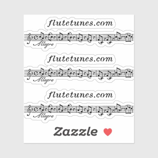 De flutetunes.com Logo Sticker (Vel)