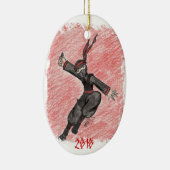 De Flying Ninja Keramisch Ornament (Rechts)