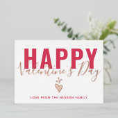 De Folie van het Dagscript van de Valentijn van he Feestdagenkaart (Staand Voorkant)