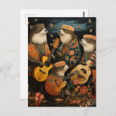 De Folk Art Otter Band Briefkaart (Voorkant / Achterkant)