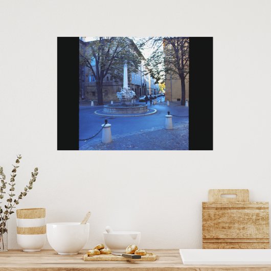 De fontein van de drie dolfijnen poster (Keuken)