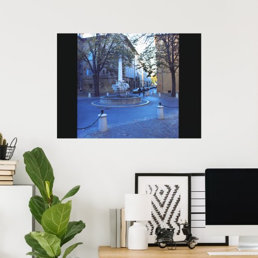 De fontein van de drie dolfijnen poster (Thuiskantoor)