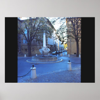 De fontein van de drie dolfijnen poster