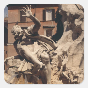 De fontein van de vier rivieren vierkante sticker
