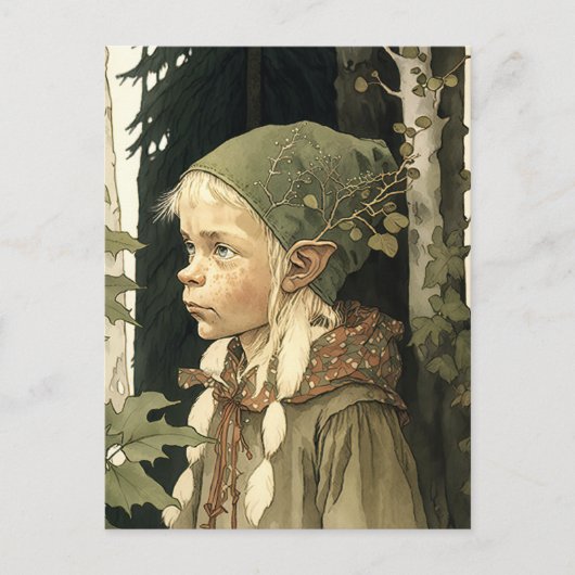 De Forest Elf Vintage Briefkaart (Voorkant)