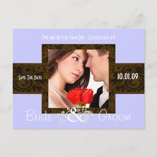 De foto bewaart de Datum Aankondigingskaart (Voorkant)