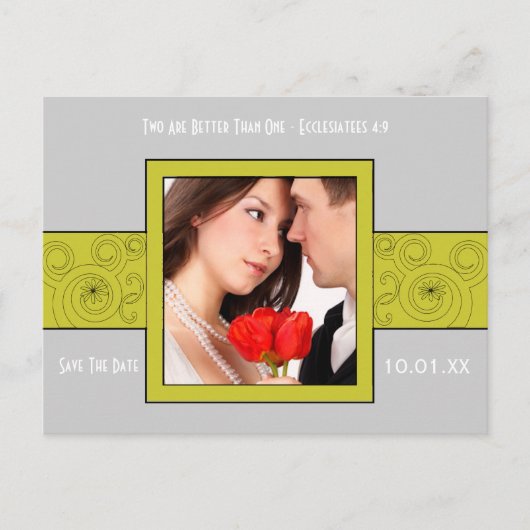 De foto bewaart de Datum Aankondigingskaart (Voorkant)