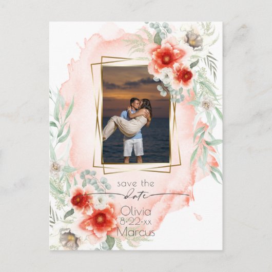 De Foto Persimmon van de waterverf sparen de Datum Briefkaart (Voorkant)