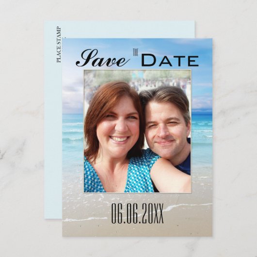 De Foto sparen het Briefkaart van de Datum (Voorkant / Achterkant)