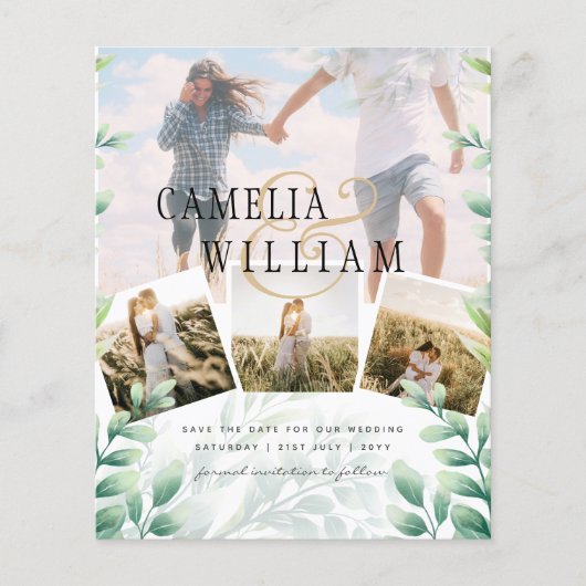 De Foto van de begroting sparen de Datum Greenery  Flyer (Voorkant)