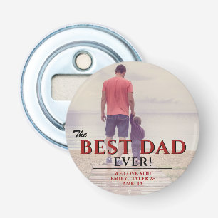De foto van de beste vader ooit van de Typografie  Button Flesopener
