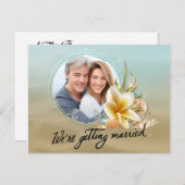 De Foto van de Bestemming van het strand sparen de Aankondigingskaart (Voorkant / Achterkant)