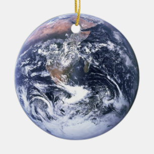 De foto van de blauwe marmeren aarde keramisch ornament