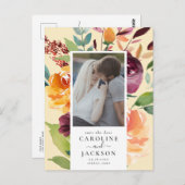 De Foto van de Bloemen van de herfst sparen de Dat Briefkaart (Voorkant / Achterkant)