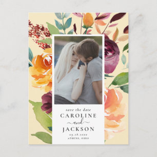 De Foto van de Bloemen van de herfst sparen de Dat Briefkaart