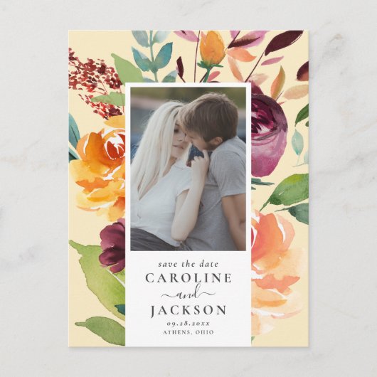 De Foto van de Bloemen van de herfst sparen de Dat Briefkaart (Voorkant)