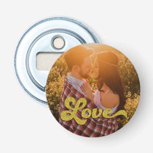 De Foto van de douane met Gouden Liefde Button Flesopener