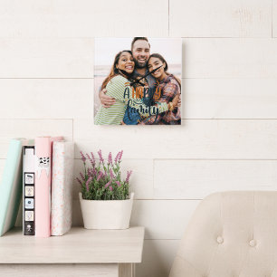 De Foto van de familie met de Moderne Grote Klok v