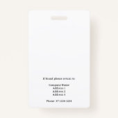 De Foto van de Pas van de pers en identiteitskaart Badge (Achterkant)