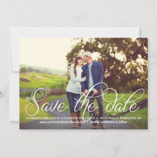 De foto van het Manuscript van de Kalligrafie spar Save The Date