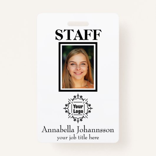 De Foto van het personeel identiteitskaart met de Badge (Voorkant)