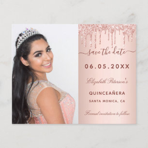 De fotobegroting van het roos Quinceanera sparen d Flyer