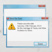 De Foutenmelding van de geek sparen de Blauwe Uitn Save The Date (Voorkant / Achterkant)