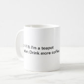 De foutmelding van de koffie koffiemok (Voorkant links)